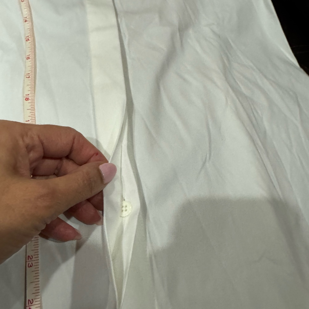 Lafayette 148 New York Crisp White cotton / spandex Button Down Shirt sz 10 - Picture 13 of 13